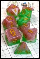 Dice : Dice - Dice Sets - Halfsies Pink and Green GKG 512 - Dark Ages